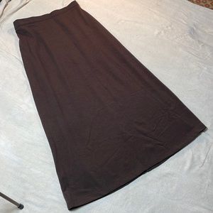 Liz Baker long brown skirt size L petite. Flat front